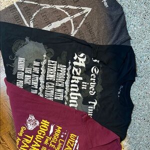 Harry Potter T-shirts two official, one custom, various sizes